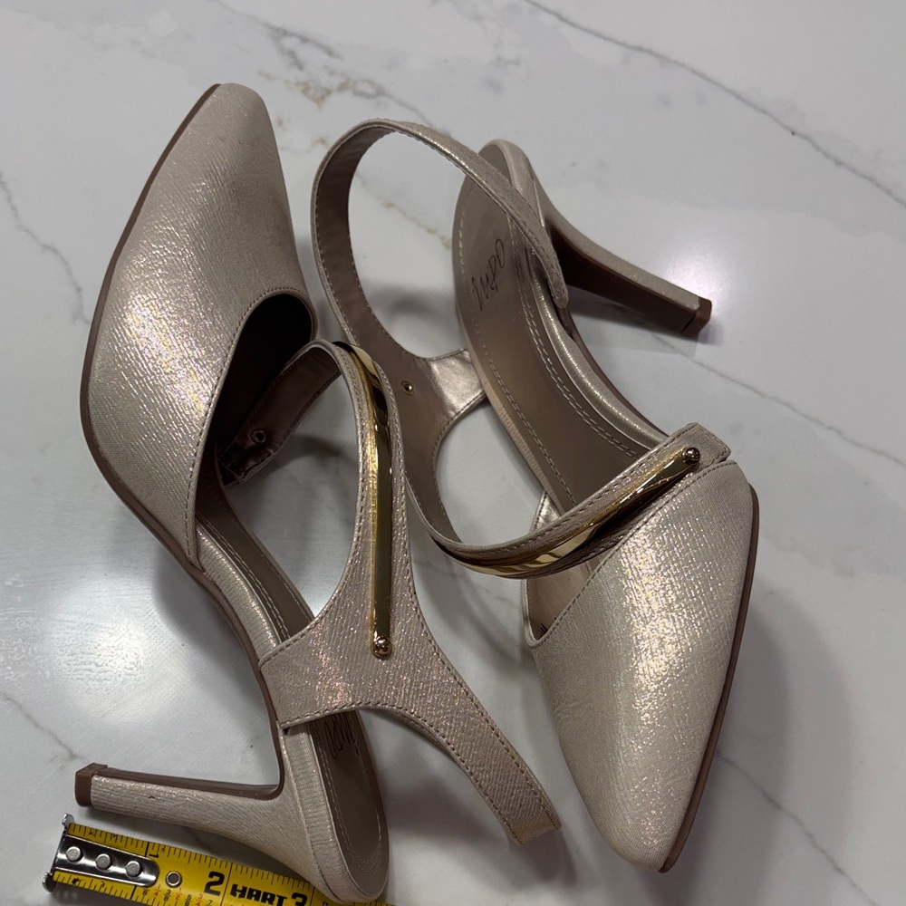Impo Women's Metallic Champagne Dress Pump with Gold Accent - Picture 8 of 11